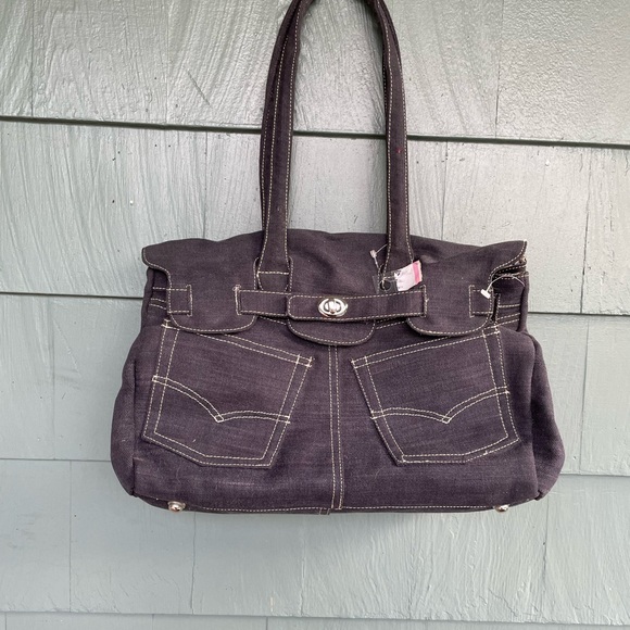 Maxx New York Handbags - Maxx New York Blue Shoulder Bag with Soft Leather and Medium Size